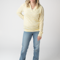 IN STOCK Amelia Striped Hoodie - Lemon