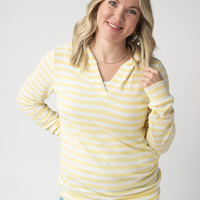 IN STOCK Amelia Striped Hoodie - Lemon