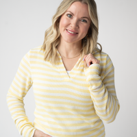IN STOCK Amelia Striped Hoodie - Lemon