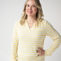 IN STOCK Amelia Striped Hoodie - Lemon