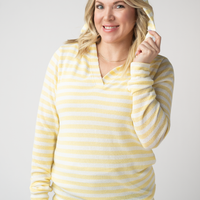 IN STOCK Amelia Striped Hoodie - Lemon