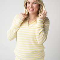 IN STOCK Amelia Striped Hoodie - Lemon