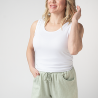 IN STOCK Candice Crinkle Shorts - Light Green