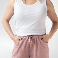 IN STOCK Candice Crinkle Shorts - Dusty Rose