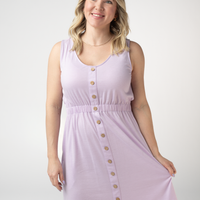 IN STOCK Beverly Button Dress - Lavender