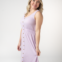 IN STOCK Beverly Button Dress - Lavender