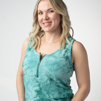 IN STOCK Mila Zipper Tank - Teal Tie Dye