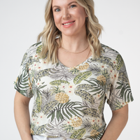 IN STOCK Chloe Cozy Top - Pineapple Leaf