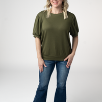 IN STOCK Katie Cozy Top - Olive