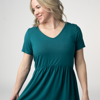 IN STOCK Sarah Ruffle Short Sleeve - Teal