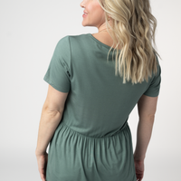 IN STOCK Sarah Ruffle Short Sleeve - Dusty Jade