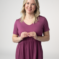 IN STOCK Sarah Ruffle Short Sleeve - Mulberry