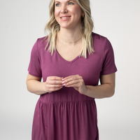 IN STOCK Sarah Ruffle Short Sleeve - Mulberry