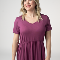 IN STOCK Sarah Ruffle Short Sleeve - Mulberry