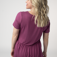 IN STOCK Sarah Ruffle Short Sleeve - Mulberry