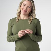 IN STOCK Reese Ribbed Long Sleeve Top - Olive