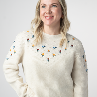 IN STOCK Micro Flower Sweater - Ivory