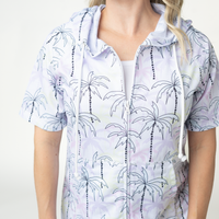 IN STOCK Short Sleeve Hoodie - Neon Palm Trees