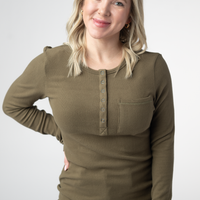 IN STOCK Georgia Long Sleeve Top - Olive