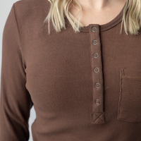 IN STOCK Georgia Long Sleeve Top - Brown