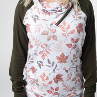 IN STOCK Classic Zoey ZipCowl Sweatshirt - Autumn Leaves and Olive