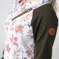 IN STOCK Classic Zoey ZipCowl Sweatshirt - Autumn Leaves and Olive