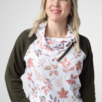 IN STOCK Classic Zoey ZipCowl Sweatshirt - Autumn Leaves and Olive