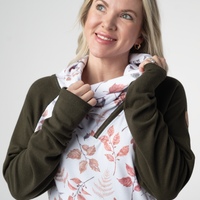 IN STOCK Classic Zoey ZipCowl Sweatshirt - Autumn Leaves and Olive
