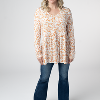 IN STOCK Long Sleeve Sarah Ruffle Top - Autumn Vines