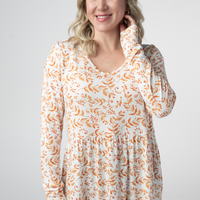 IN STOCK Long Sleeve Sarah Ruffle Top - Autumn Vines