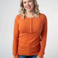 IN STOCK Georgia Long Sleeve Top - Pumpkin Spice