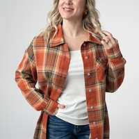 IN STOCK Tunic Plaid Top - Pumpkin Plaid