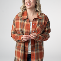 IN STOCK Tunic Plaid Top - Pumpkin Plaid