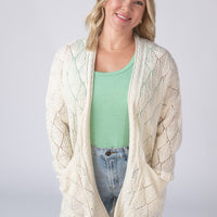 IN STOCK Open Knit Cardigan - Ivory