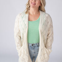 IN STOCK Open Knit Cardigan - Ivory