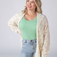 IN STOCK Open Knit Cardigan - Ivory