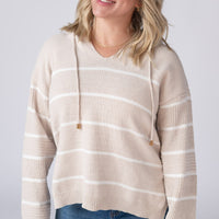 IN STOCK Maddie Striped Hoodie - Natural