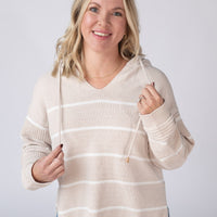 IN STOCK Maddie Striped Hoodie - Natural