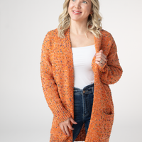 IN STOCK Carly Confetti Dot Cardigan - Pumpkin