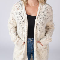 IN STOCK Open Knit Cardigan - Ivory