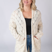 IN STOCK Open Knit Cardigan - Ivory