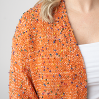 IN STOCK Carly Confetti Dot Cardigan - Pumpkin