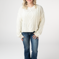 IN STOCK Cable Knit Sweater - Ivory