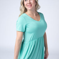 IN STOCK Sarah Ruffle Short Sleeve - Turquoise