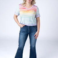 IN STOCK Sophie Top - Rainbow Stripes