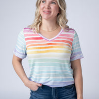 IN STOCK Sophie Top - Rainbow Stripes