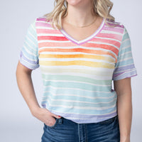 IN STOCK Sophie Top - Rainbow Stripes