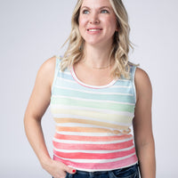 IN STOCK Ava Tank - Rainbow Stripes