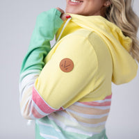 IN STOCK Colorblock Fullzip - Yellow, Rainbow Stripes, and Lime