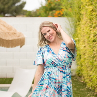 IN STOCK Millie Maxi Dress - Abstract Aqua Breeze FINAL SALE